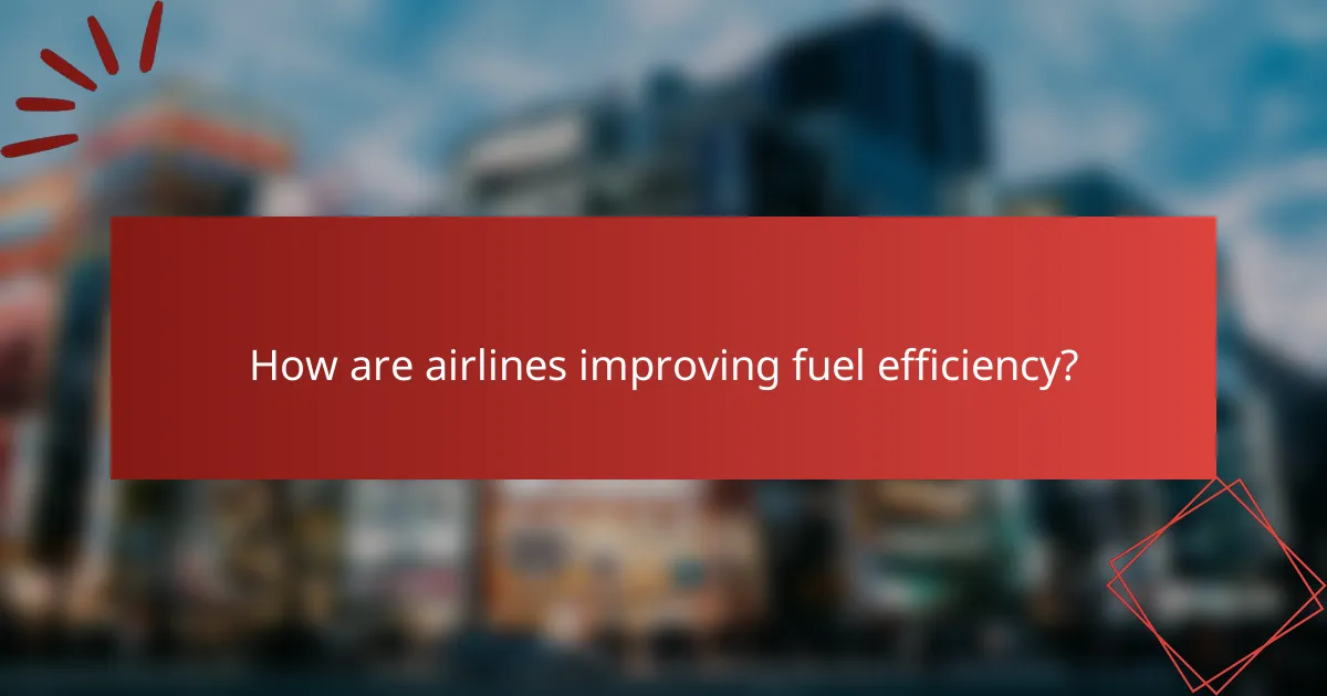 How are airlines improving fuel efficiency?