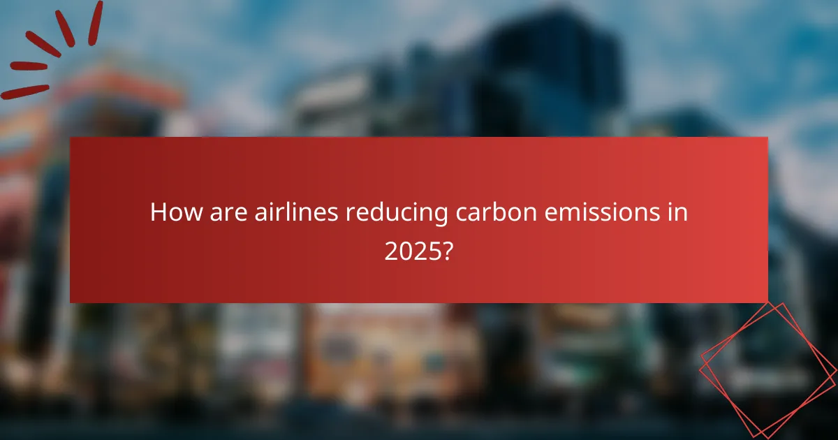 How are airlines reducing carbon emissions in 2025?