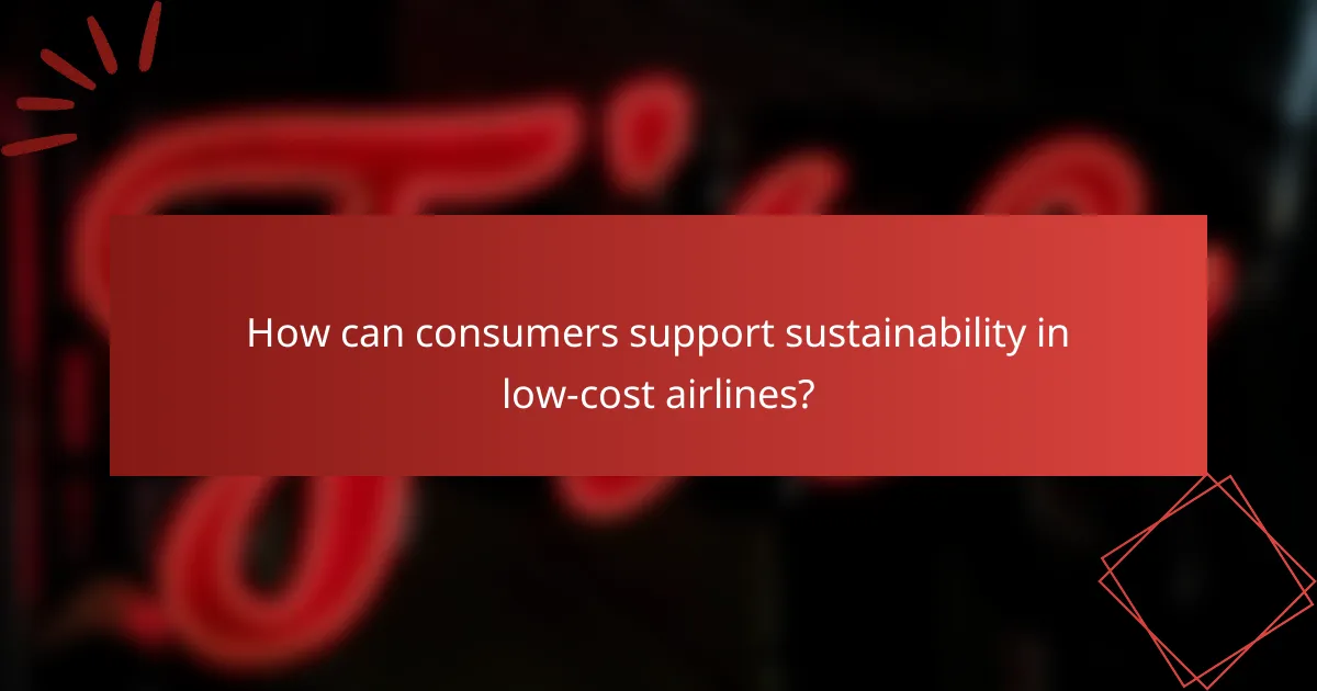 How can consumers support sustainability in low-cost airlines?