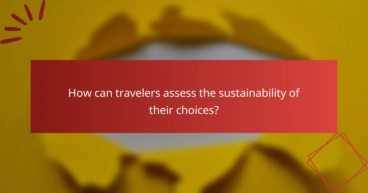 How can travelers assess the sustainability of their choices?