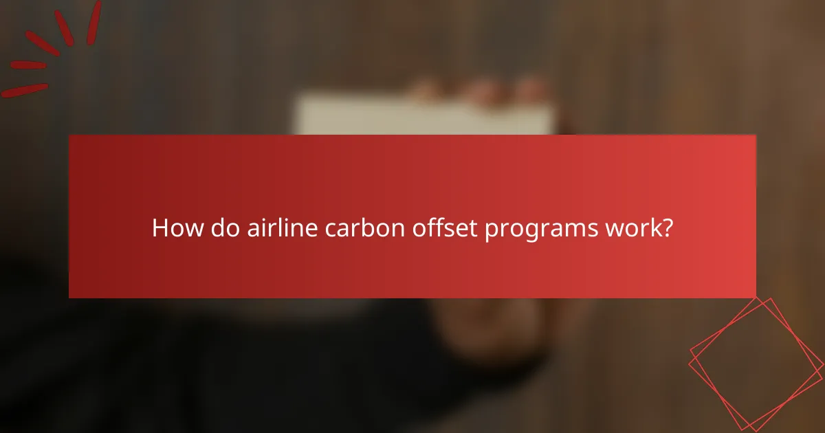 How do airline carbon offset programs work?