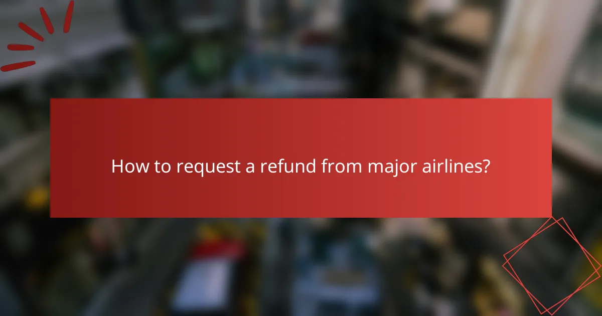 How to request a refund from major airlines?