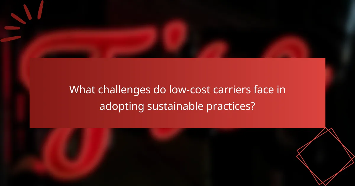What challenges do low-cost carriers face in adopting sustainable practices?