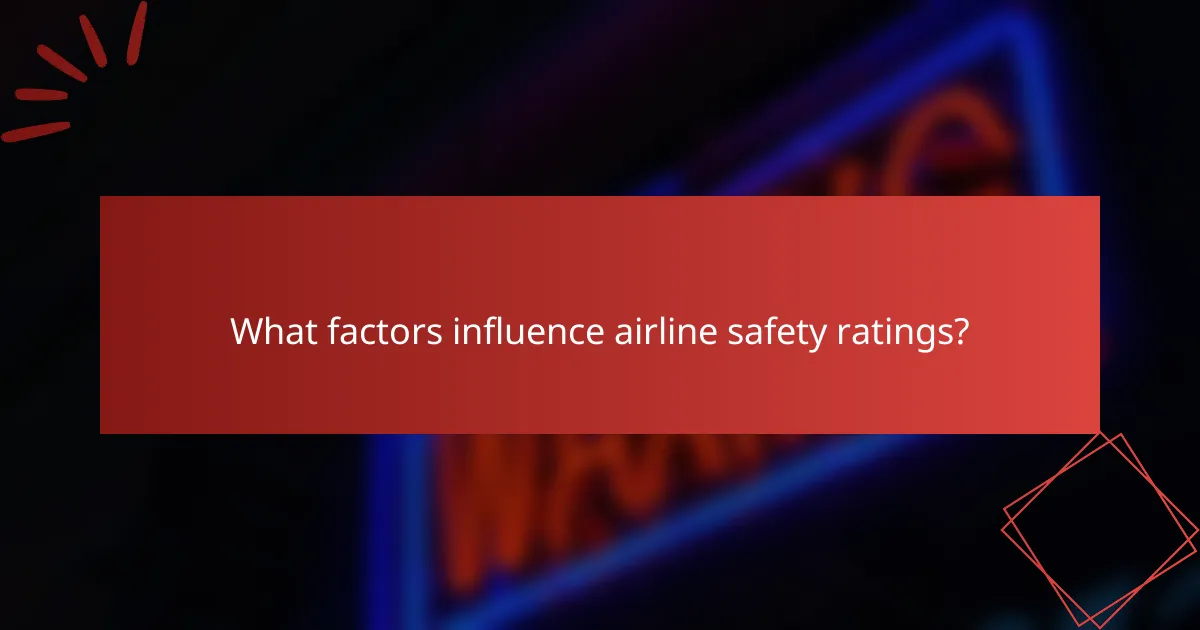 What factors influence airline safety ratings?