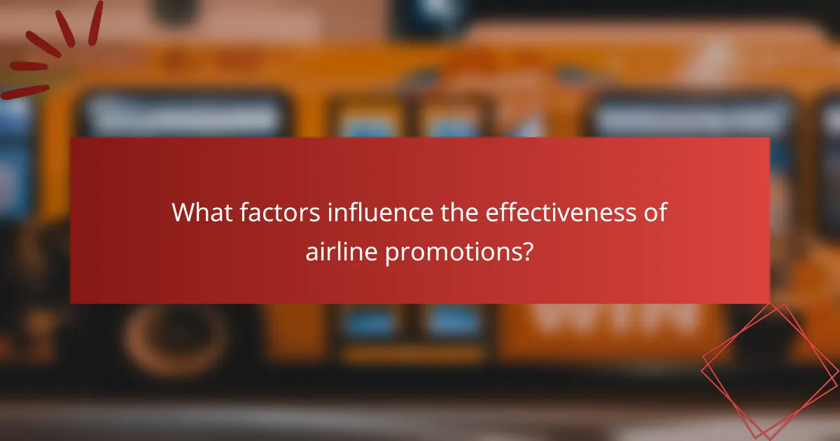 What factors influence the effectiveness of airline promotions?