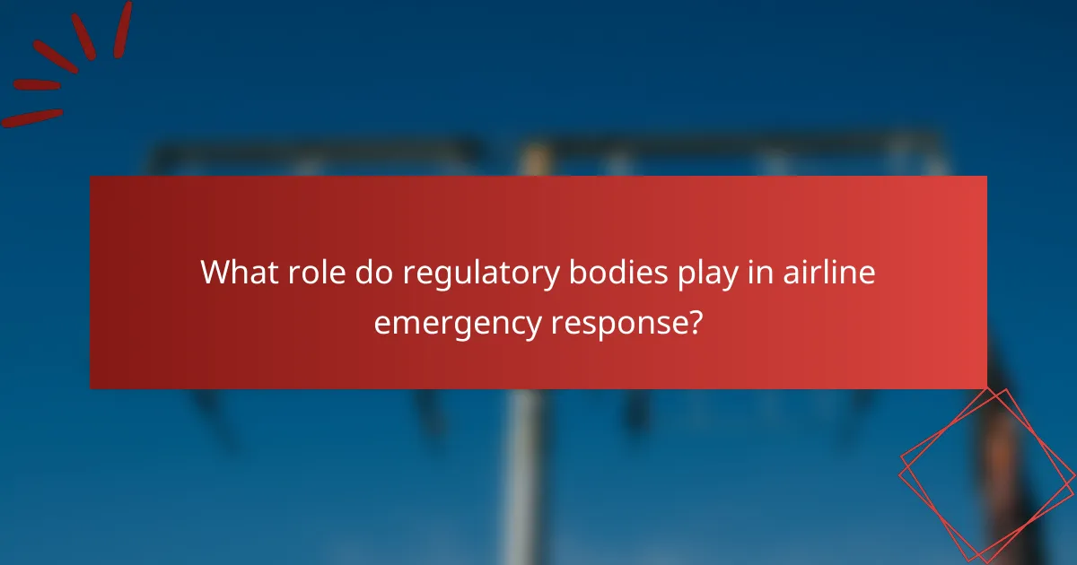 What role do regulatory bodies play in airline emergency response?