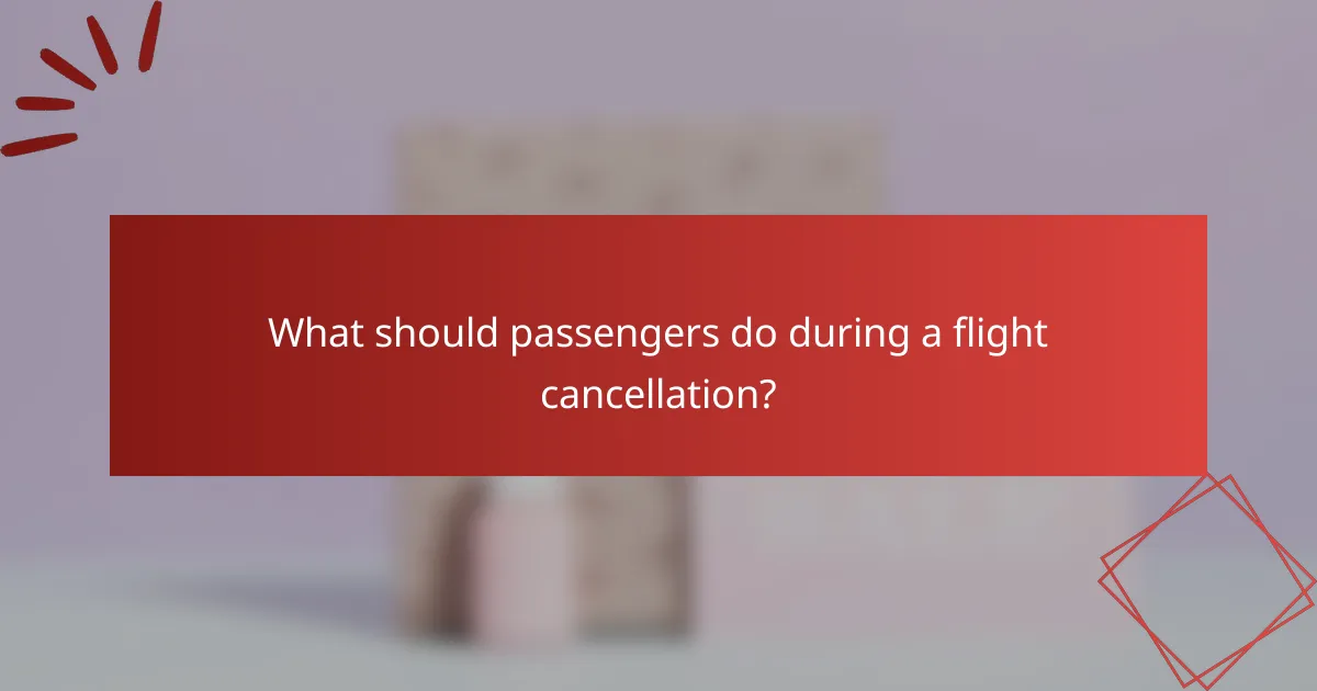 What should passengers do during a flight cancellation?