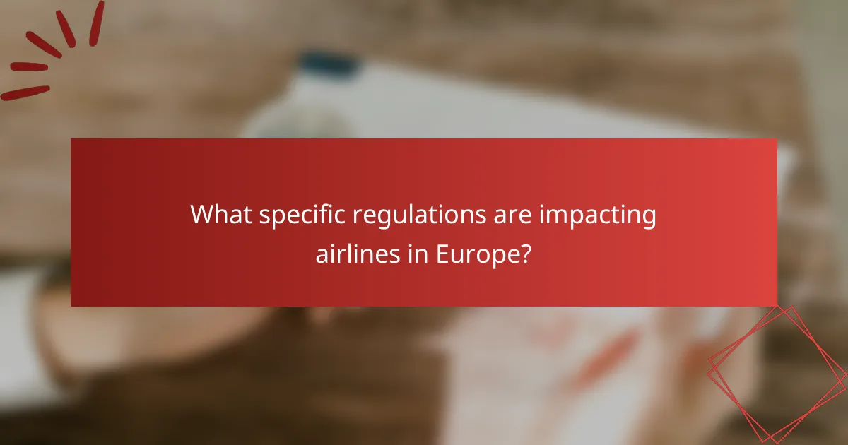 What specific regulations are impacting airlines in Europe?